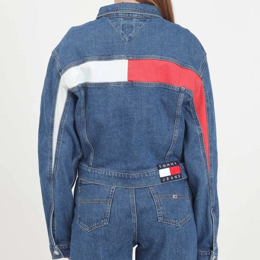 NWOT Tommy Hilfiger Tommy Jeans Claire Cropped Denim Jacket Size XL